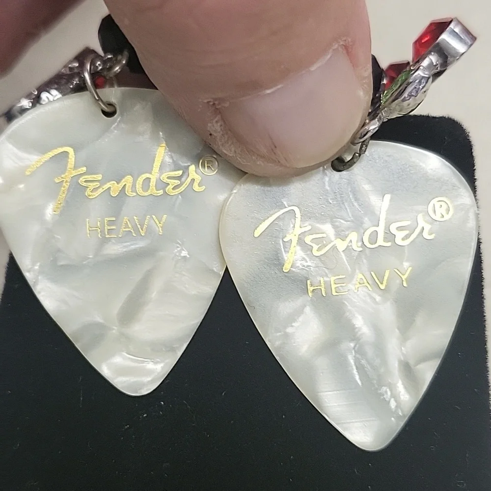 Fender Cherry Earrings 18k Gold Plated Nickel Free - Picture 2 of 4